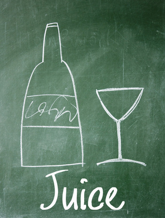 juice sign on blackboardの写真素材
