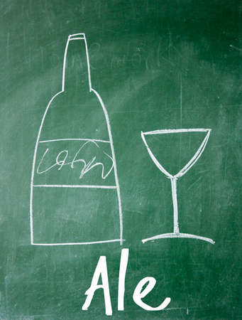 ale sign on blackboardの写真素材