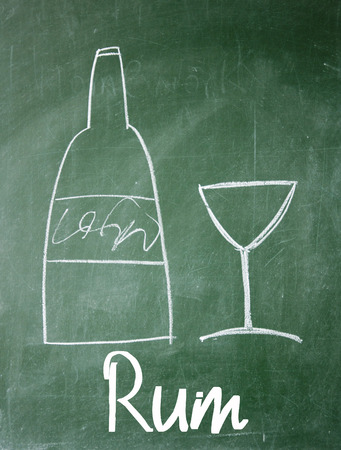 rum sign on blackboardの写真素材