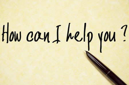 How can i help you question write on paperの写真素材