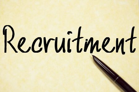 recruitment  word write on paperの写真素材