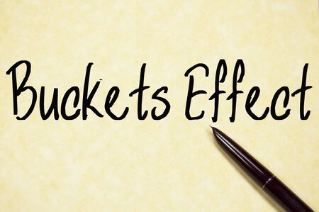 buckets effect word write on paperの写真素材