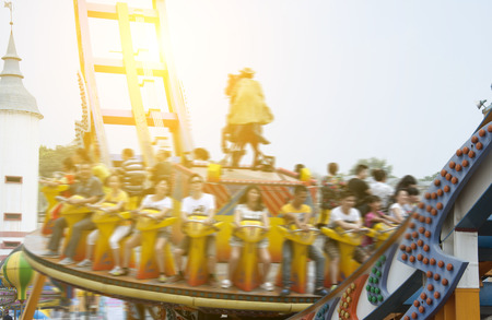 soaring across the skies in amusement parkのeditorial素材