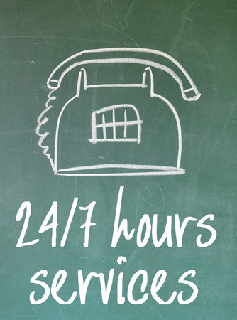 247 hours services signの写真素材
