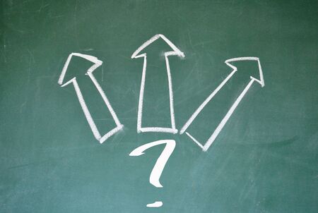 question and arrow signの写真素材