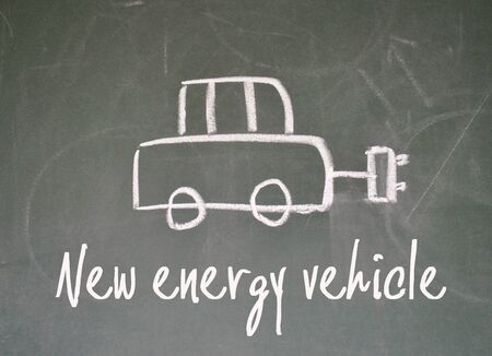 new energy vehicle signの写真素材