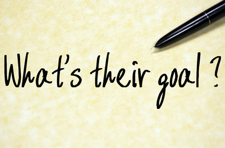 what is their goal question write on paperの写真素材