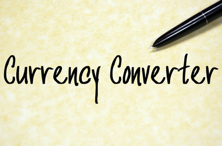 currency converter text write on paperの写真素材