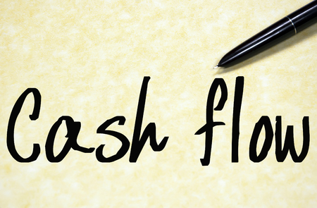 cash flow text write on paperの写真素材