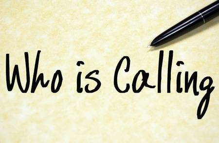 who is calling text write on paperの写真素材