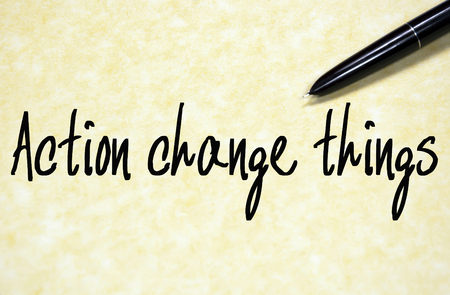 action change things text write on paperの写真素材