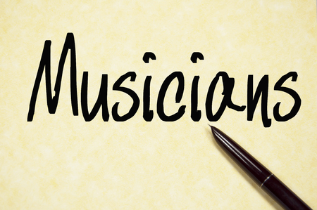 musicians word write on paperの写真素材