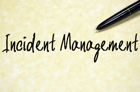 Incident management text write on paperの写真素材