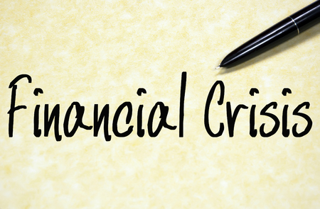 financial crisis text write on paperの写真素材