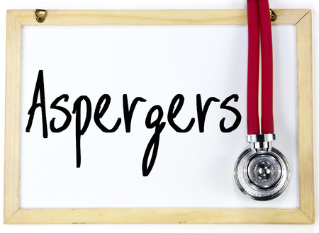 aspergers word write on blackboardの写真素材