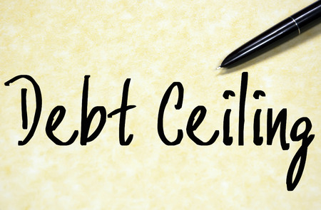 debt ceiling text write on paperの写真素材