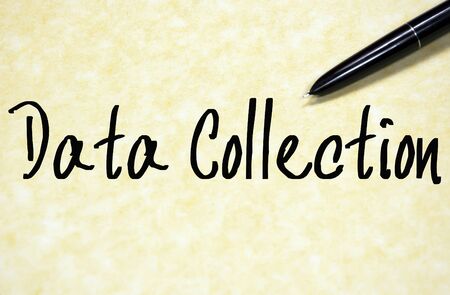 data collection text write on paperの写真素材