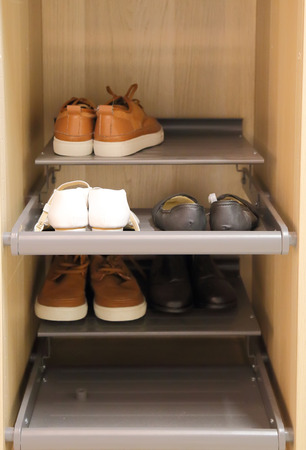 shoes on the shelfの写真素材