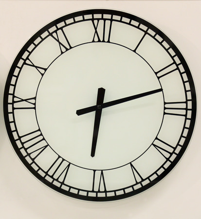 clock on the wallの写真素材