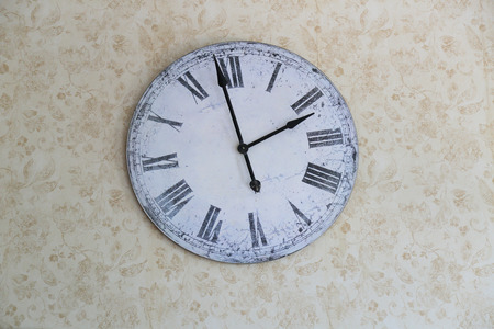 clock on wallの写真素材