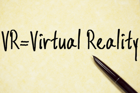 VR sign write on paperの写真素材