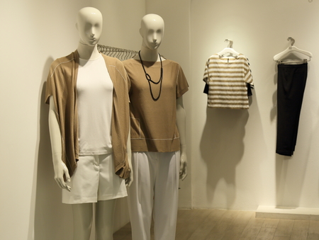 clothing model in shopの写真素材