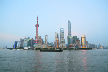 Lujiazui Financial District in Shanghaiの写真素材