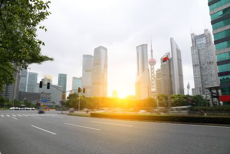 Lujiazui Financial District in Shanghaiの写真素材