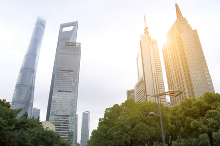 Lujiazui Financial District in Shanghaiのeditorial素材