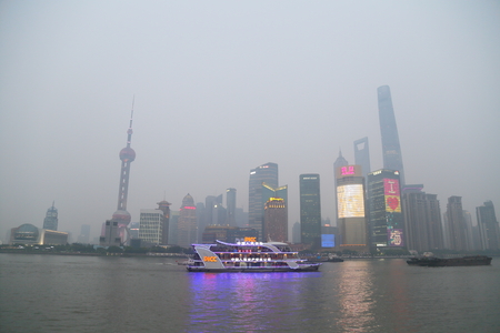 Lujiazui Financial District in Shanghaiのeditorial素材
