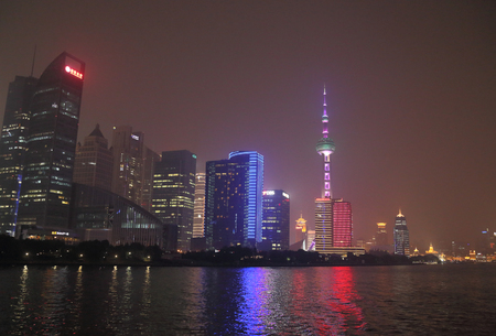Lujiazui Financial District in Shanghaiのeditorial素材