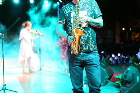 Saxophone showの写真素材