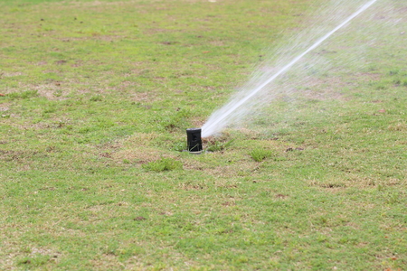 golf course lawn irrigationの写真素材