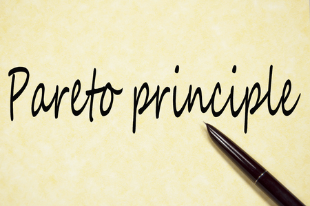 Pareto Principle text write on paperの写真素材