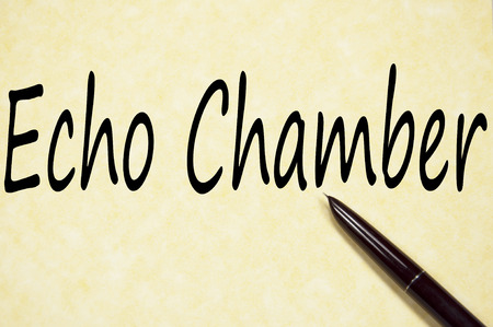 Echo chamber text write on paperの写真素材