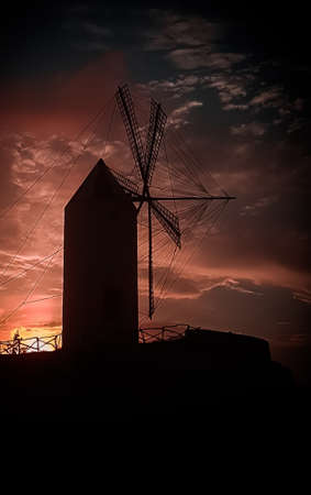 Windmill Sunsetの写真素材