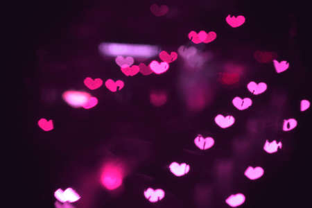 Purple Hearts. St. Valentine's Day Dark backgroundの写真素材