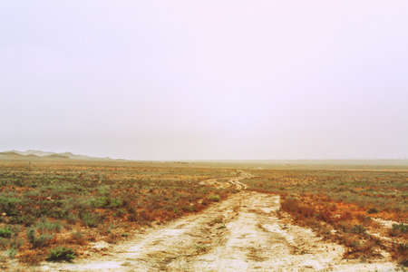 The road to the mountains. Journey through the savannah.の写真素材