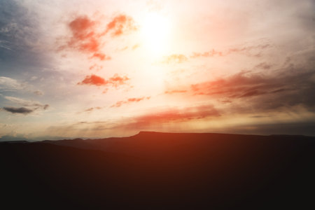 Sunset Mountains and clouds Landscape Summer Travel wild nature scenic aerial view