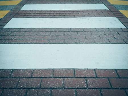 Modern colored pedestrian crossings to call a halt to cars