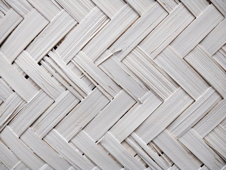 White wood material with braided geometric composition