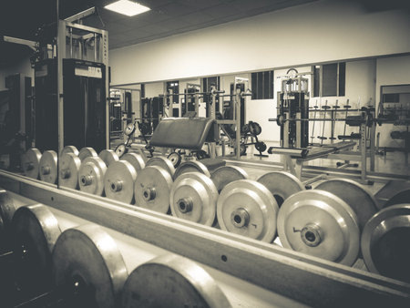 Old school gym with body care equipmentの写真素材