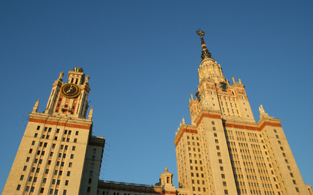 The Moscow State University. Tower viewの写真素材