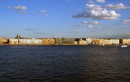 Neva and Saint Petersburg view, Russia My other pictures of Saint Petersburg.の写真素材