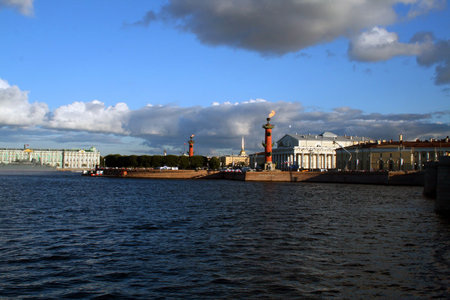 Neva and Saint Petersburg view, Russia My other pictures of Saint Petersburg.の写真素材
