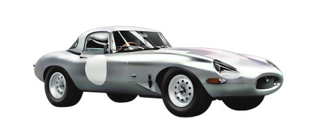Illustration of an isolated Jaguar E-Type. High qualityのeditorial素材