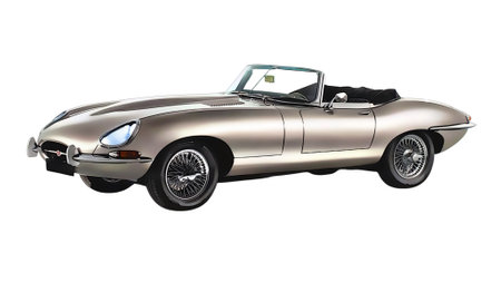 Illustration of an isolated Jaguar E-Type. High qualityのeditorial素材