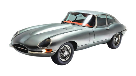 Illustration of an isolated Jaguar E-Type. High qualityのeditorial素材