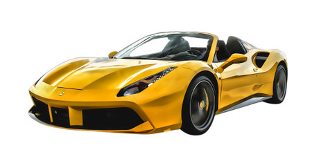 Illustration of an isolated Ferrari 458. High qualityのeditorial素材
