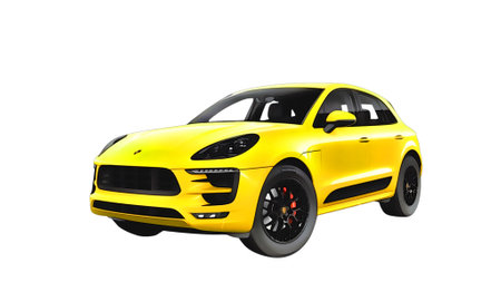 Illustration of an isolated Porsche Macan. High quality illustrationのeditorial素材